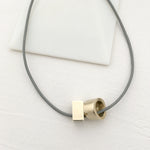 Circle Square Necklace in Brass